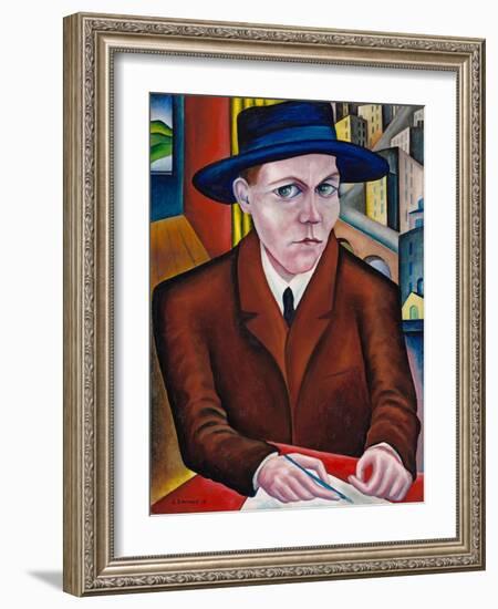 Portrait of Oskar Maria Graf-Georg Schrimpf-Framed Giclee Print