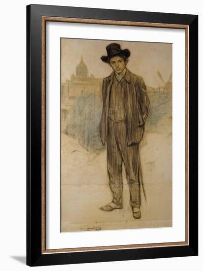 Portrait of Pablo Picasso-Ramon Casas-Framed Giclee Print