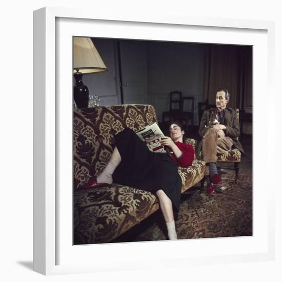 Portrait of Painter Balthus and His Niece Frederique Tison at the Chateau De Chassy-Loomis Dean-Framed Photographic Print