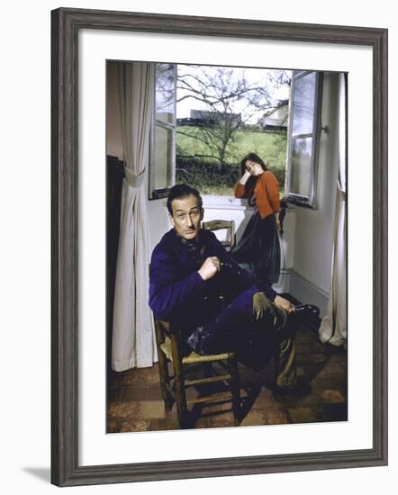 Portrait of Painter Balthus and His Niece Frederique Tison at the Chateau De Chassy-Loomis Dean-Framed Premium Photographic Print