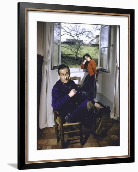 Portrait of Painter Balthus and His Niece Frederique Tison at the Chateau De Chassy-Loomis Dean-Framed Premium Photographic Print