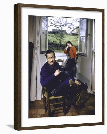 Portrait of Painter Balthus and His Niece Frederique Tison at the Chateau De Chassy-Loomis Dean-Framed Premium Photographic Print