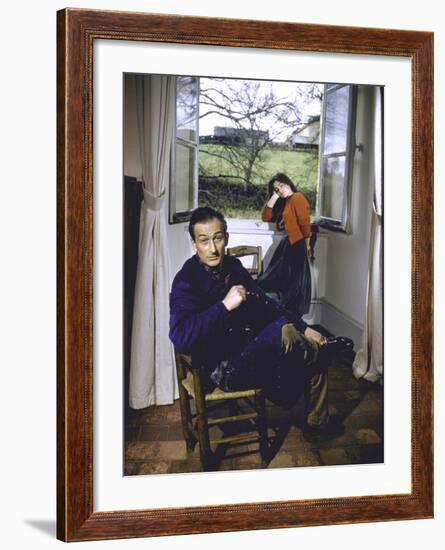 Portrait of Painter Balthus and His Niece Frederique Tison at the Chateau De Chassy-Loomis Dean-Framed Premium Photographic Print