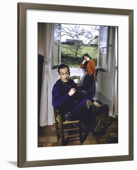 Portrait of Painter Balthus and His Niece Frederique Tison at the Chateau De Chassy-Loomis Dean-Framed Premium Photographic Print