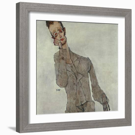 Portrait of Painter Karl Zakovsek, 1910-Egon Schiele-Framed Giclee Print