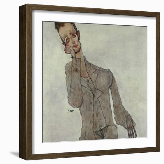 Portrait of Painter Karl Zakovsek, 1910-Egon Schiele-Framed Giclee Print