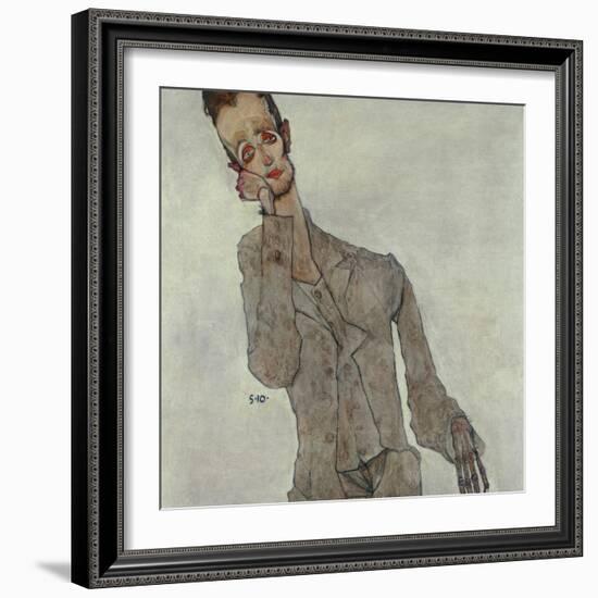 Portrait of Painter Karl Zakovsek, 1910-Egon Schiele-Framed Giclee Print