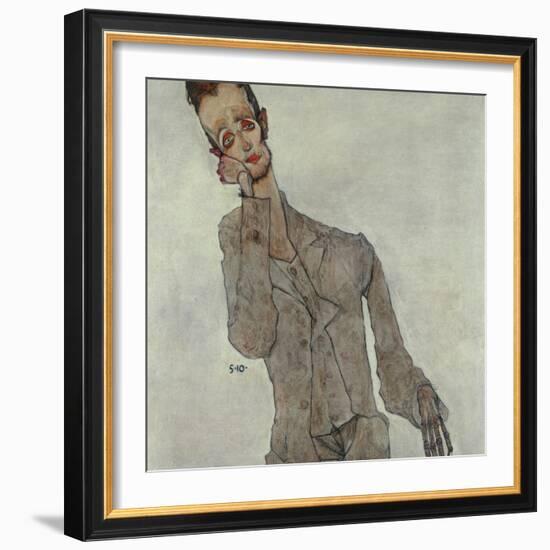 Portrait of Painter Karl Zakovsek, 1910-Egon Schiele-Framed Giclee Print