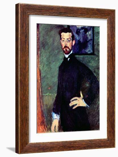 Portrait of Paul Alexander's before a Green Background-Amedeo Modigliani-Framed Art Print