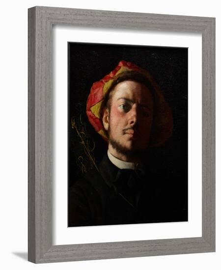 Portrait of Paul Verlaine as a Troubadour, 1868 (Oil on Canvas)-Jean Frederic Bazille-Framed Giclee Print