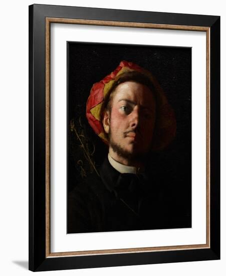 Portrait of Paul Verlaine as a Troubadour, 1868 (Oil on Canvas)-Jean Frederic Bazille-Framed Giclee Print