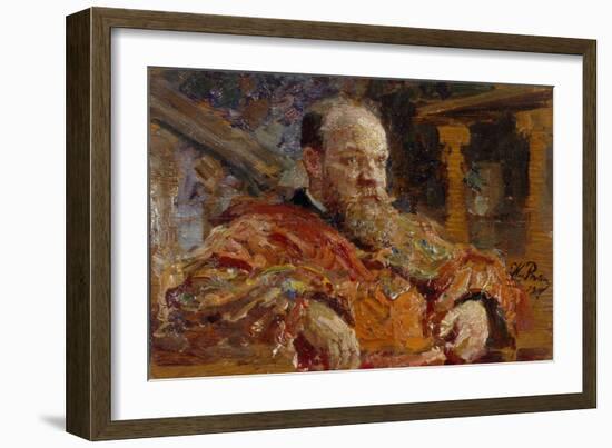 Portrait of Pavel Viktorovich Delarov (1851-191), 1910-Ilya Yefimovich Repin-Framed Giclee Print