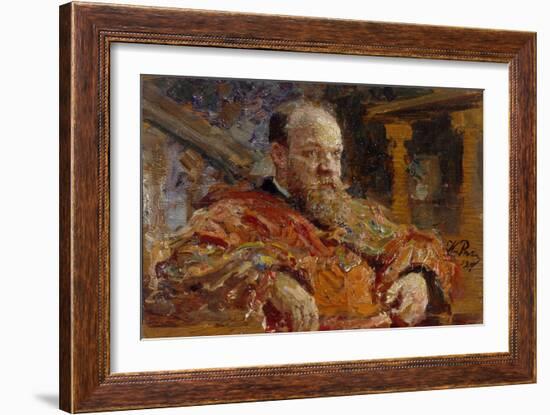 Portrait of Pavel Viktorovich Delarov (1851-191), 1910-Ilya Yefimovich Repin-Framed Giclee Print