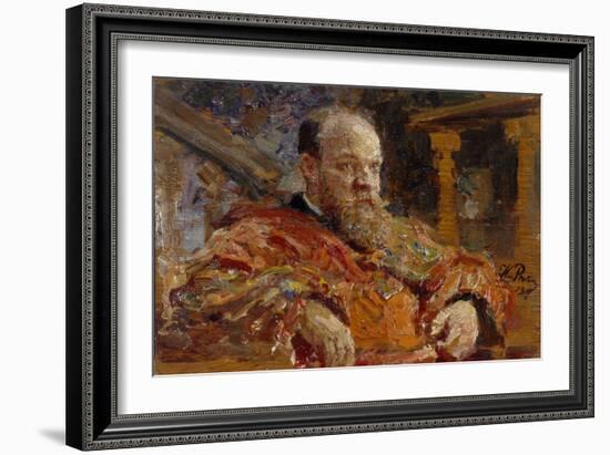 Portrait of Pavel Viktorovich Delarov (1851-191), 1910-Ilya Yefimovich Repin-Framed Giclee Print