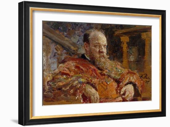 Portrait of Pavel Viktorovich Delarov (1851-191), 1910-Ilya Yefimovich Repin-Framed Giclee Print