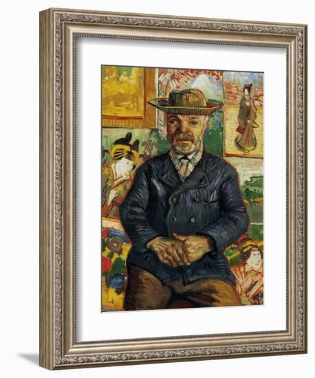 Portrait of Pere Tanguy-Vincent van Gogh-Framed Art Print