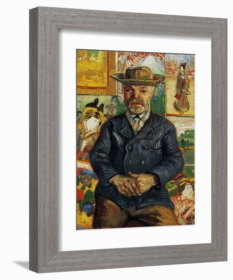 Portrait of Pere Tanguy-Vincent van Gogh-Framed Art Print