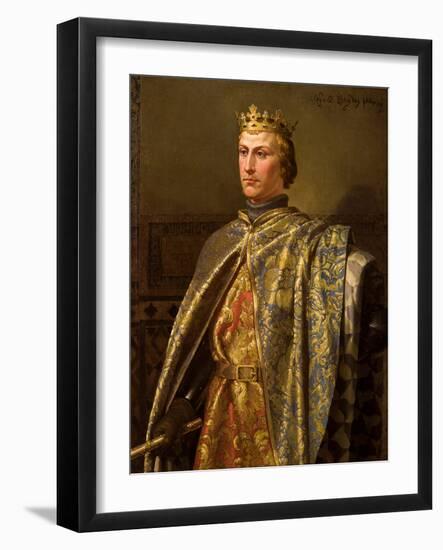 Portrait of Peter I (1334-1369), the King of Castile and Leon - Painting by Dominguez Becquer, Joaq-Joachin Dominguez Becquer-Framed Giclee Print