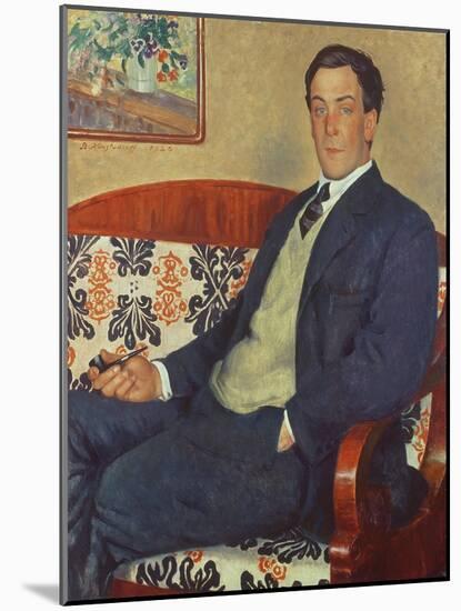 Portrait of Peter Kapitza (1894-1984) 1926 (Oil on Canvas)-Boris Mikhailovich Kustodiev-Mounted Giclee Print