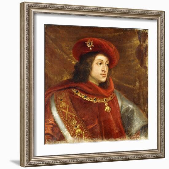 Portrait of Philip I of Spain, Bust-Length, Wearing the Order of the Golden Fleece-Cornelis de Vos-Framed Giclee Print