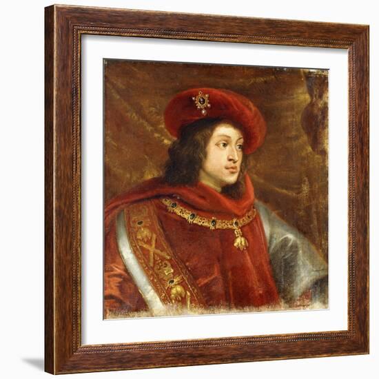 Portrait of Philip I of Spain, Bust-Length, Wearing the Order of the Golden Fleece-Cornelis de Vos-Framed Giclee Print