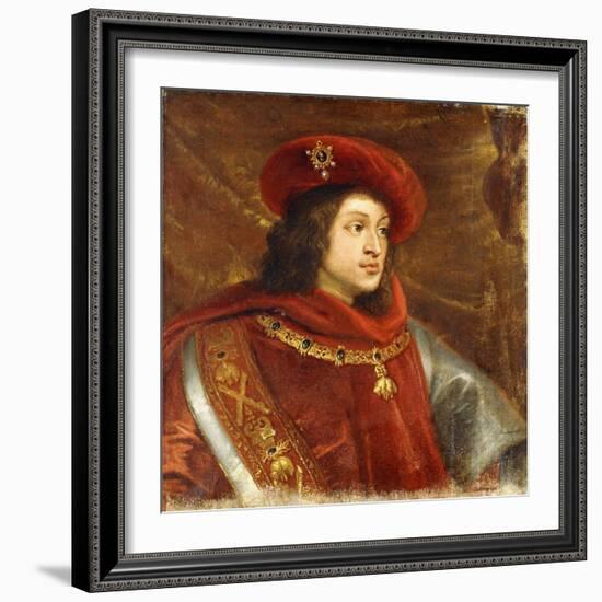 Portrait of Philip I of Spain, Bust-Length, Wearing the Order of the Golden Fleece-Cornelis de Vos-Framed Giclee Print