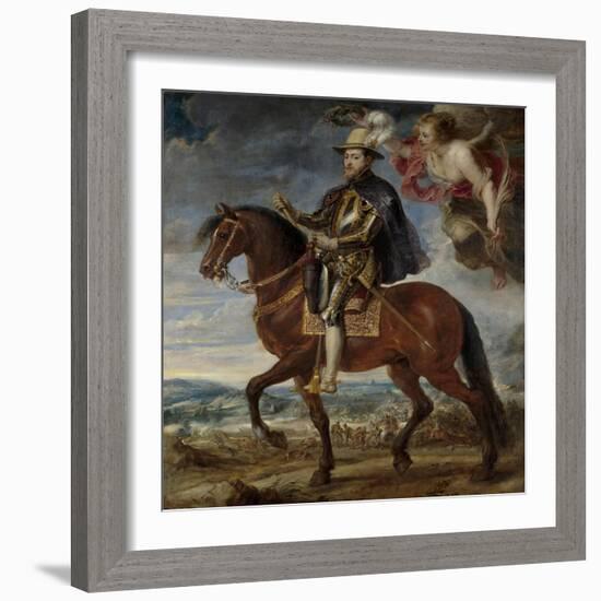 Portrait of Philip II (1527-159) on Horseback, 1628-Peter Paul Rubens-Framed Giclee Print