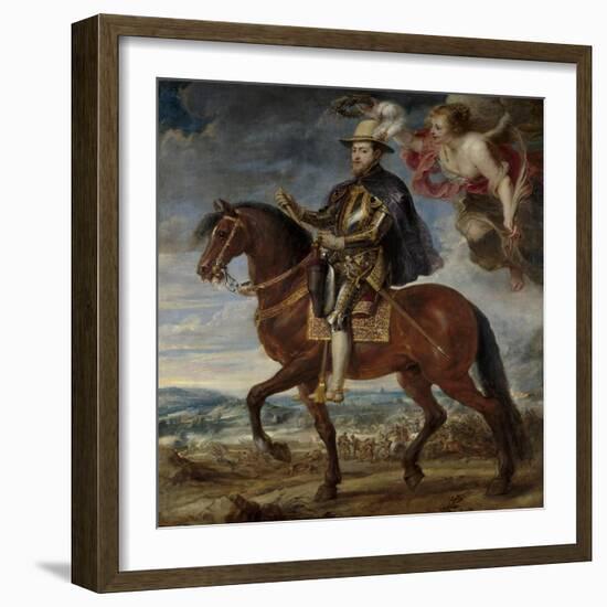 Portrait of Philip II (1527-159) on Horseback, 1628-Peter Paul Rubens-Framed Giclee Print