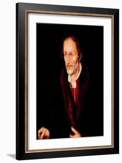 Portrait of Philip Melanchthon, German Religious Reformer, 16Th Century (Painting)-Lucas the Elder Cranach-Framed Giclee Print