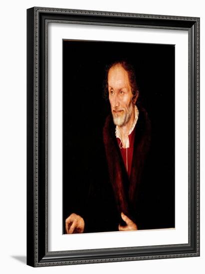 Portrait of Philip Melanchthon, German Religious Reformer, 16Th Century (Painting)-Lucas the Elder Cranach-Framed Giclee Print