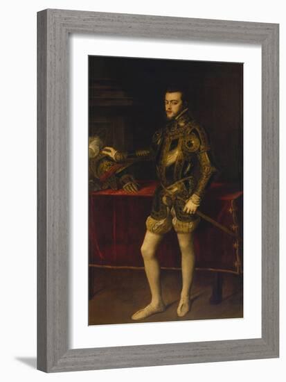 Portrait of Philipp Ii, 1551-Titian (Tiziano Vecelli)-Framed Giclee Print