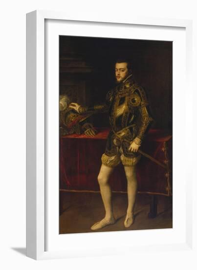 Portrait of Philipp Ii, 1551-Titian (Tiziano Vecelli)-Framed Giclee Print