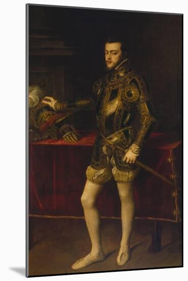 Portrait of Philipp Ii, 1551-Titian (Tiziano Vecelli)-Mounted Giclee Print