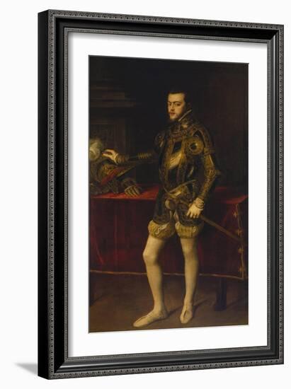 Portrait of Philipp Ii, 1551-Titian (Tiziano Vecelli)-Framed Giclee Print