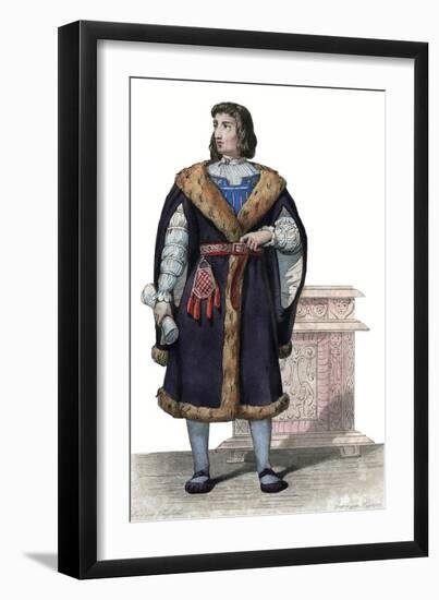 Portrait of Philippe de Commines (Commynes or Comines) (1447-1511), French writer and diplomat-French School-Framed Giclee Print