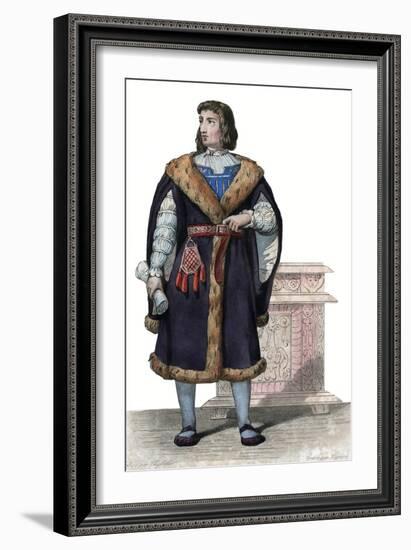 Portrait of Philippe de Commines (Commynes or Comines) (1447-1511), French writer and diplomat-French School-Framed Giclee Print