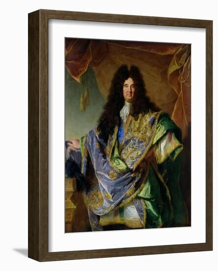 Portrait of Philippe De Courcillon (1638-1720) Marquis De Dangeau, 1702-Hyacinthe Rigaud-Framed Giclee Print