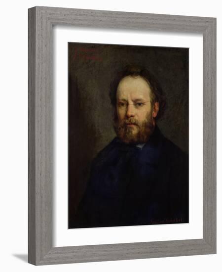 Portrait of Pierre Joseph Proudhon (1809-65) 1865-Gustave Courbet-Framed Giclee Print