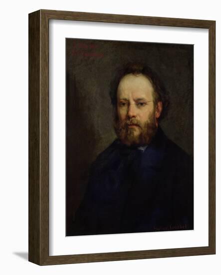 Portrait of Pierre Joseph Proudhon (1809-65) 1865-Gustave Courbet-Framed Giclee Print