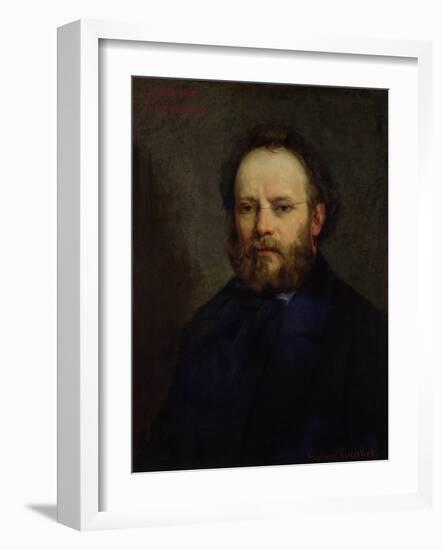 Portrait of Pierre Joseph Proudhon (1809-65) 1865-Gustave Courbet-Framed Giclee Print