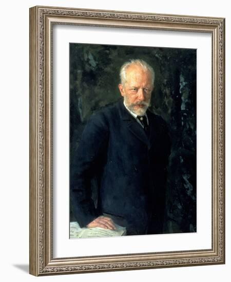 Portrait of Piotr Ilyich Tchaikovsky (1840-93), Russian Composer, 1893-Nikolai Dmitrievich Kuznetsov-Framed Giclee Print