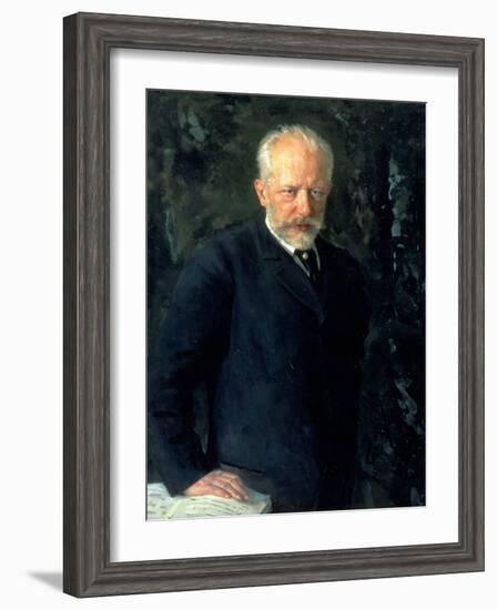 Portrait of Piotr Ilyich Tchaikovsky (1840-93), Russian Composer, 1893-Nikolai Dmitrievich Kuznetsov-Framed Giclee Print