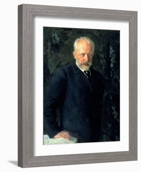 Portrait of Piotr Ilyich Tchaikovsky (1840-93), Russian Composer, 1893-Nikolai Dmitrievich Kuznetsov-Framed Giclee Print