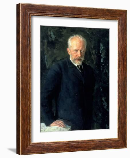 Portrait of Piotr Ilyich Tchaikovsky (1840-93), Russian Composer, 1893-Nikolai Dmitrievich Kuznetsov-Framed Giclee Print