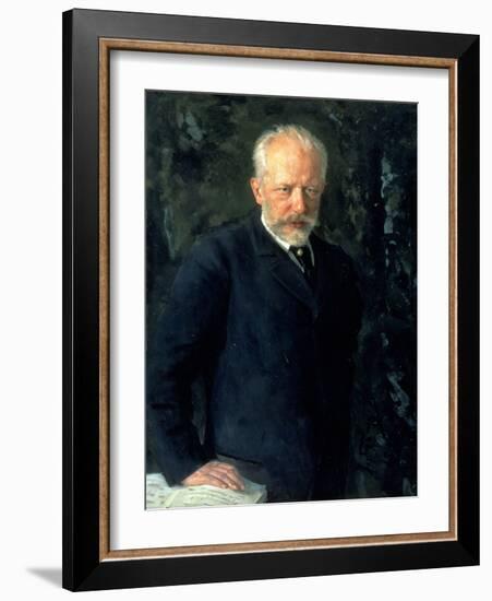 Portrait of Piotr Ilyich Tchaikovsky (1840-93), Russian Composer, 1893-Nikolai Dmitrievich Kuznetsov-Framed Giclee Print