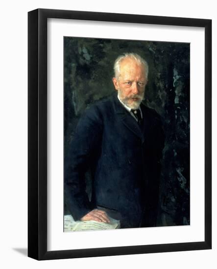 Portrait of Piotr Ilyich Tchaikovsky (1840-93), Russian Composer, 1893-Nikolai Dmitrievich Kuznetsov-Framed Giclee Print