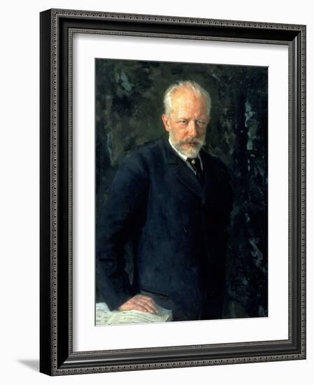 Portrait of Piotr Ilyich Tchaikovsky (1840-93), Russian Composer, 1893-Nikolai Dmitrievich Kuznetsov-Framed Giclee Print