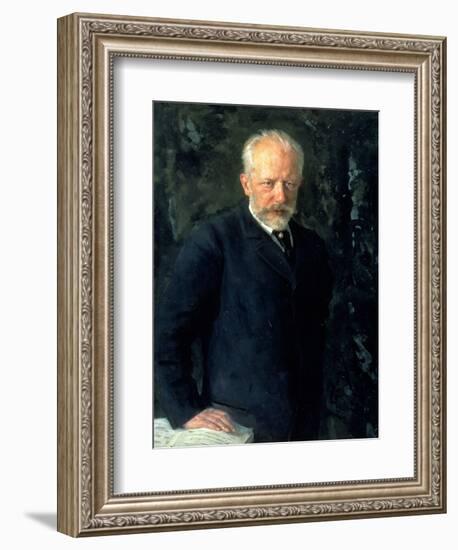 Portrait of Piotr Ilyich Tchaikovsky (1840-93), Russian Composer, 1893-Nikolai Dmitrievich Kuznetsov-Framed Giclee Print