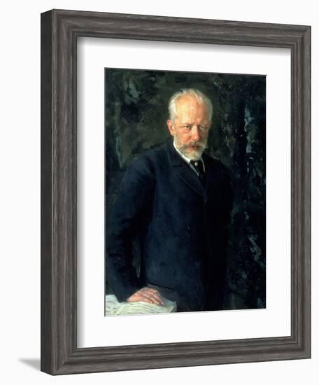 Portrait of Piotr Ilyich Tchaikovsky (1840-93), Russian Composer, 1893-Nikolai Dmitrievich Kuznetsov-Framed Giclee Print