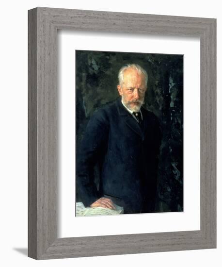 Portrait of Piotr Ilyich Tchaikovsky (1840-93), Russian Composer, 1893-Nikolai Dmitrievich Kuznetsov-Framed Giclee Print